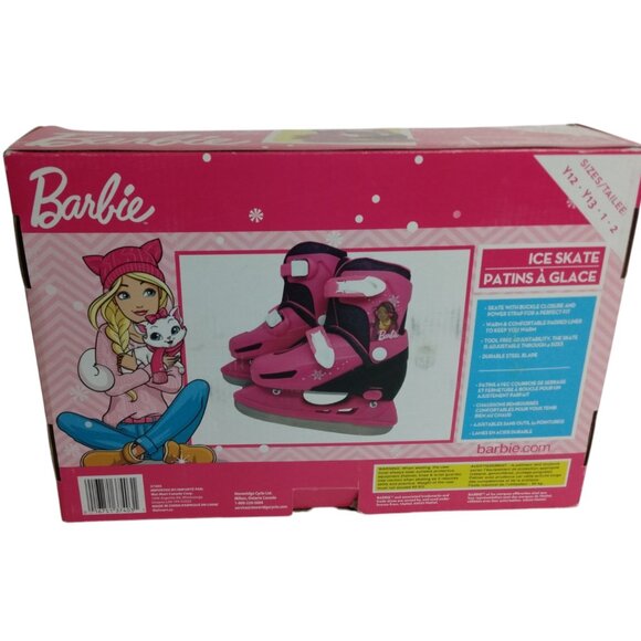 Barbie Youth Adjustable Ice Skates Size Y12 to 2-Pink/Black-Pre-Owned With Box - Picture 12 of 16